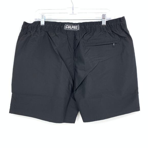 Culprit Swimwear Men's XXL Solid Black Swim Short Bottoms NEW - Picture 2 of 5